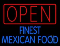 Open Finest Mexican Food LED Neon Sign