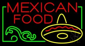 Red Block Mexican Food LED Neon Sign
