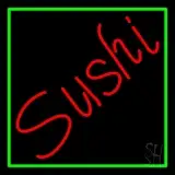 Red Sushi Green Border LED Neon Sign
