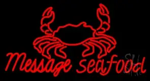 Custom Seafood With Crab Logo LED Neon Sign
