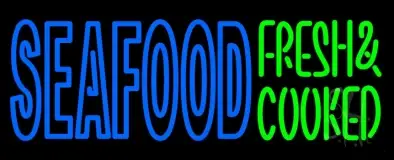 Seafood Fresh And Cooked LED Neon Sign