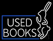 Used Books With Rabbit Logo LED Neon Sign