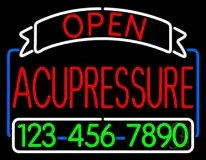 Red Acupressure With Phone Number LED Neon Sign