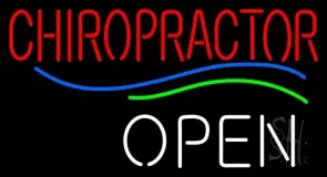 Red Chiropractor Open LED Neon Sign