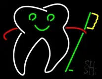 Tooth With Brush Logo LED Neon Sign