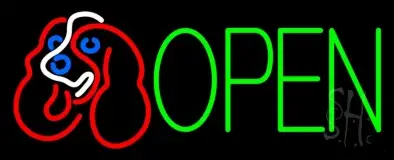 Dog Logo Open LED Neon Sign