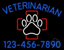 Veterinarian With Phone Number LED Neon Sign