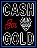 Double Stroke Cash For Gold Diamond Logo LED Neon Sign