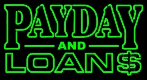 Green Payday And Loans 1 LED Neon Sign