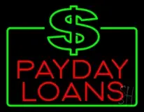 Red Payday Loans With Dollar Logo LED Neon Sign
