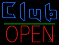 Blue Club Open LED Neon Sign
