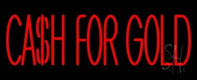 Red Cash For Gold LED Neon Sign