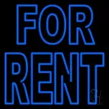 Double Stroke Blue For Rent LED Neon Sign