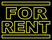 Yellow For Rent LED Neon Sign