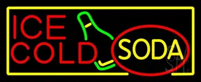 Ice Cold Soda With Bottle LED Neon Sign