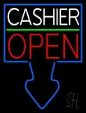 Arrow Cashier Open LED Neon Sign