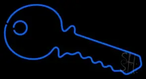 Blue Key Logo LED Neon Sign