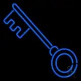 Blue Key LED Neon Sign