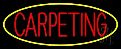 Red Carpeting Yellow Oval LED Neon Sign