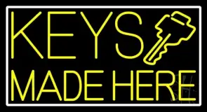Yellow Keys Made Here LED Neon Sign