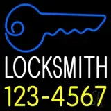 Locksmith Key Logo With Number 1 LED Neon Sign