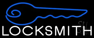 Locksmith Key Logo With Number 4 LED Neon Sign