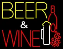 Beer And Wine With Bottle LED Neon Sign