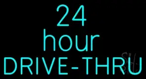 24 Hours Double Stroke Drive Thru LED Neon Sign