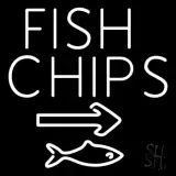 White Fish And Chips With Arrow LED Neon Sign