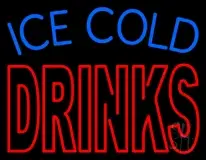 Double Stroke Ice Cold Drinks LED Neon Sign