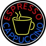 Round Cappuccino Espresso LED Neon Sign