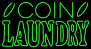 Green Coin Laundry LED Neon Sign