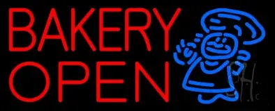 Bakery Open With Man LED Neon Sign