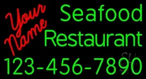 Custom Seafood Restaurant With Number LED Neon Sign