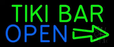 Tiki Bar Open With Arrow LED Neon Sign