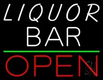 Liquor Bar Open 1 LED Neon Sign