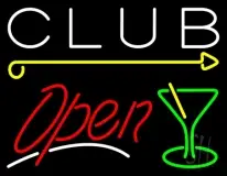 Martini Glass Club Open 1 LED Neon Sign