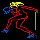 Strip Girl With Hat And Stick LED Neon Sign