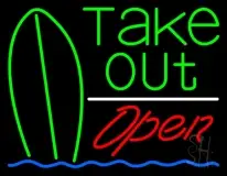 Green Take Out Bar Open LED Neon Sign
