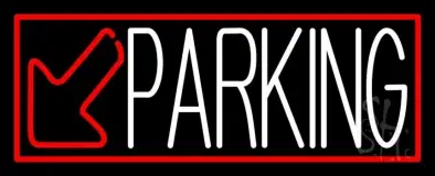Parking With Down Arrow And Red Border LED Neon Sign