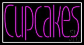 Pink Cupcakes With White Border LED Neon Sign