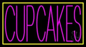 Pink Cupcakes With  Yellow Border LED Neon Sign
