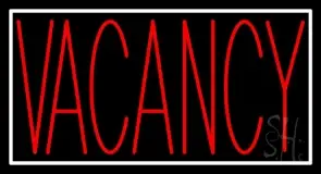 Red Vacancy With White Border LED Neon Sign