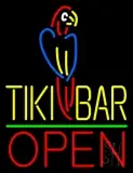 Tiki Bar With Parrot Open LED Neon Sign