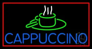 Blue Cappuccino With Red Border LED Neon Sign
