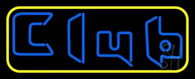 Blue Club With Yellow Border LED Neon Sign