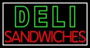 Double Stroke Deli Sandwiches LED Neon Sign