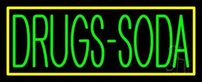 Drugs Soda With Yellow Border LED Neon Sign