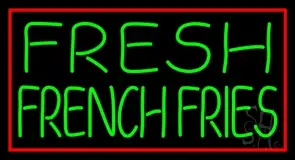Fresh French Fries With Red Border LED Neon Sign