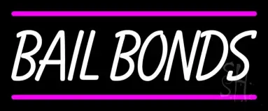 Bail Bonds With Pink Lines LED Neon Sign